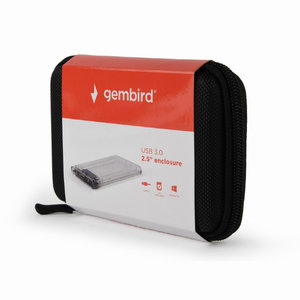 GEMBIRD USB 3,0 2,5' ENCLOSURE FOR 9,5MM DRIVE TRANSPARENT PLASTIC