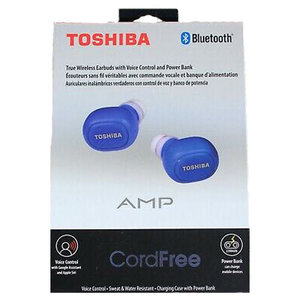 TOSHIBA AUDIO ANC WIRELESS BT STEREO SWEAT RESISTANT EARBUDS WITH MIC BLUE