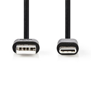 NEDIS CCGT60600BK20 Sync & Charge Cable A Male USB-C Male 2.0 m Black