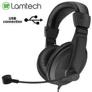 LAMTECH USB 2.0 STEREO HEADSET DELUXE WITH MIC