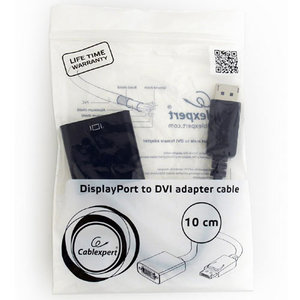CABLEXPERT DISPLAYPORT TO DVI ADAPTER WITH CABLE BLACK