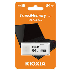 KIOXIA USB 3.2 FLASH STICK 64GB HAYABUSA WHITE U301