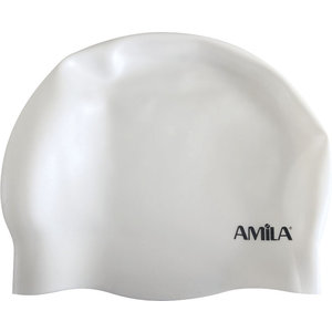 Σκουφάκι Κολύμβησης AMILA Medium Hair HQ Λευκό