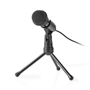 NEDIS MICTJ100BK Wired Microphone On/Off Button With Tripod 3.5 mm