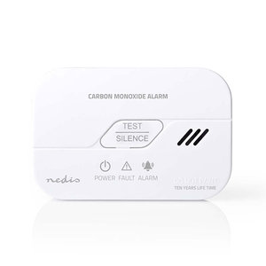 NEDIS DTCTCO30WT Carbon Monoxide Detector Low-Battery Alert 10-Year Sensor Life