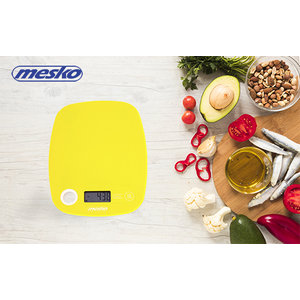 MESKO KITCHEN SCALE WITH HOLE TO HANG YELLOW