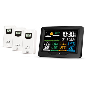 LIFE CONTINENTAL QUAD DISPLAY WEATHER STATION WITH 3 OUTDOOR SENSORS