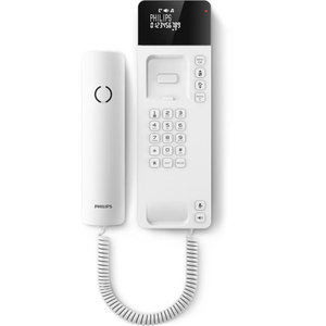 Philips M110W/GRS Λευκό Ενσύρματο τηλέφωνο γόνδολα με οθόνη και ανοιχτή ακρόαση συμβατό με ακουστικά βαρηκοΐας