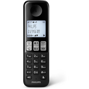 Philips D2501B/GRS Μαύρο (Ελληνικό Μενού) Ασύρματο τηλέφωνο με ανοιχτή ακρόαση, φωτιζόμενη οθόνη, φραγή κλήσεων και 50 μνήμες