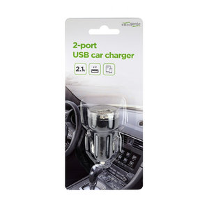 ENERGENIE 2-PORT USB CAR CHARGER 2.1 A BLACK