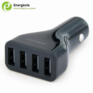 ENERGENIE 4-PORT USB CAR CHARGER 4.8A BLACK