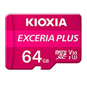 KIOXIA 4K MICRO SD 64GB EXCERIA PLUS UHS I U3 WITH ADAPTER M303