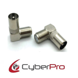 CyberPro Coaxial Male to F connector Female Γωνιακό