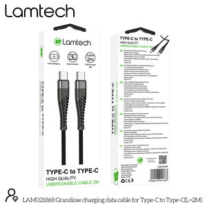 LAMTECH HQ UNBREAKABLE CABLE TYPE-C TO TYPE-C 2M