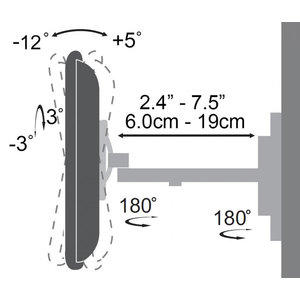 SBOX SWIVEL WALL MOUNT 13' - 43' / 33 - 109 cm