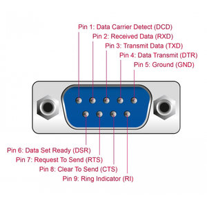 DELOCK καλώδιο USB 2.0 σε serial RS-232 DB9 61364, 1m, μαύρο-διαφανές