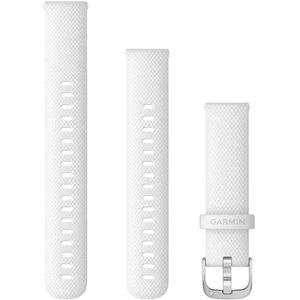 GARMIN Quick Release White Silicone with Silver Hardware Replacement Strap 18mm
