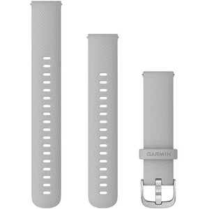 GARMIN Quick Release Mist Gray Silicone with Silver Hardware Replacement Strap 18mm
