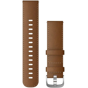 GARMIN Quick Release Brown Italian Leather with Silver Hardware Replacement Strap 22mm