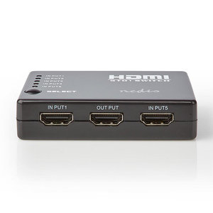 NEDIS VSWI3455BK HDMI Switch 5 Ports 5x HDMI Input 1x HDMI Output 1080p ABS Anth