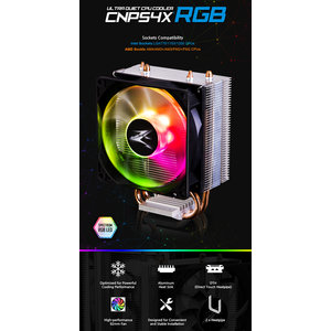 ZALMAN ψύκτρα για CPU CNPS4X-RGB, 2000rpm, 28dBA, 44CFM, 95W
