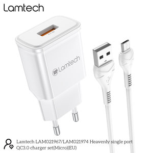 LAMTECH QUICK CHARGER USB3.0 18W WITH MICRO USB CABLE 1M WHITE