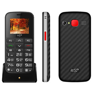 NSP 2000DS SILVER (Ελληνικό Μενού) Κινητό τηλέφωνο Dual SIM με Bluetooth, οθόνη 1.8″, κουμπί SOS και ΔΩΡΟ hands-free