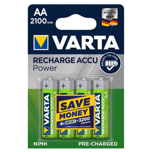 VARTA Power επαναφορτιζόμενη μπαταρία 43462, 2100mAh AA HR6 Mignon, 4τμχ
