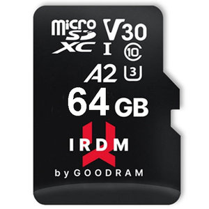 IRDM MICRO SD CARD 4K 170MBPS 64GB V30 A2 UHS I U3 PLUS ADAPTER