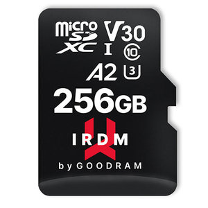 IRDM MICRO SD CARD 4K 170MBPS 256GB V30 A2 UHS I U3 PLUS ADAPTER