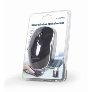 GEMBIRD SILENT WIRELESS OPTICAL MOUSE BLACK TYPE-C RECEIVER