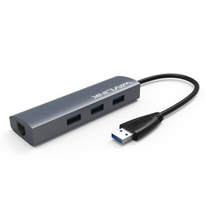 WAVLINK USB 3.0 4-PORT HUB WITH GIGABIT ETHERNET