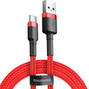 BASEUS CABLE CAFULE - USB TO TYPE C - 3A 1 METER (CATKLF-B09) RED
