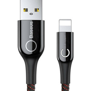 Baseus CALCD-01 USB Cable C-shaped Light Intelligent power-off Cable black