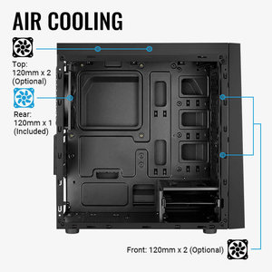 AEROCOOL PC case mini tower BOLT-MINI, 200.7x369.5x381mm, 1x fan, μαύρο