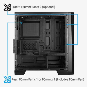 AEROCOOL PC case mini tower CYLON-MINI, 186x381.5x373mm, 1x fan, λευκό