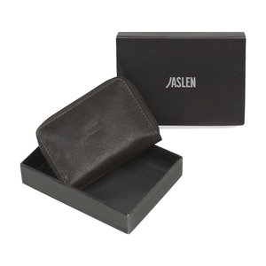 Πορτοφόλι με Μπρελόκ Ανδρικό JASLEN με RFID Δερμάτινο Καφέ 204243-02