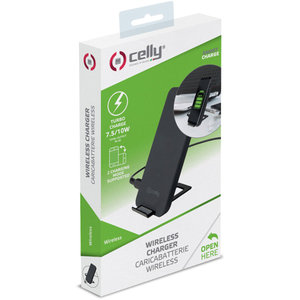 CELLY WLFASTSTANDBK Wireless Charger Stand Fast Qi Pad 10W Μαύρο  (hot weekends - ULTIMATE OFFERS)