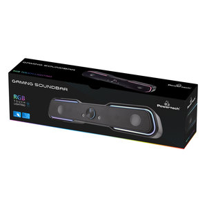 POWERTECH gaming soundbar PT-974, 10W RMS, Bluetooth, 3.5mm, RGB, μαύρο