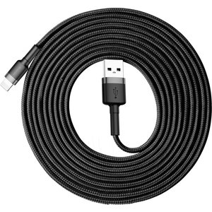 BASEUS CABLE CAFULE - USB TO TYPE C - 2A 3 METER (CATKLF-UG1) BLACK AND GREY