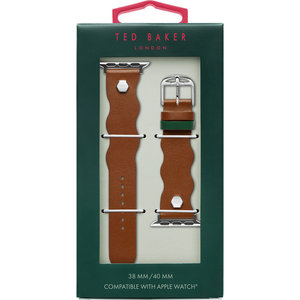 Λουράκι TED Wavy Design Brown Leather Strap για APPLE Watches 38-40 mm