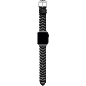 Λουράκι TED Chevron Black Leather Strap για APPLE Watches 38-40 mm