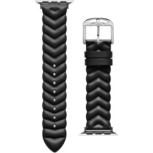 Λουράκι TED Chevron Black Leather Strap για APPLE Watches 38-40 mm