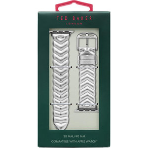 Λουράκι TED Chevron Silver Leather Strap για APPLE Watches 38-40 mm