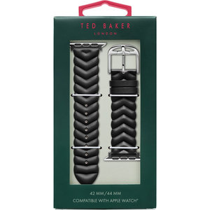 Λουράκι TED Chevron Black Leather Strap για APPLE Watches 42-44 mm