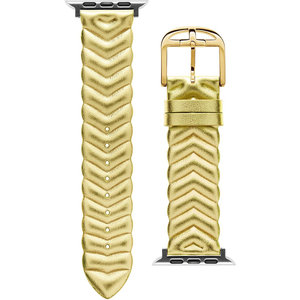 Λουράκι TED Chevron Gold Leather Strap για APPLE Watches 42-44 mm