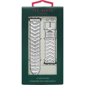 Λουράκι TED Chevron Silver Leather Strap για APPLE Watches 42-44 mm