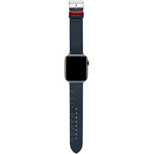 Λουράκι TED Logo Blue Leather Strap για APPLE Watches 42-44 mm