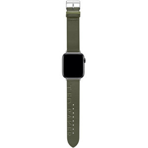 Λουράκι TED Logo Khaki Leather Strap για APPLE Watches 42-44 mm
