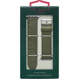 Λουράκι TED Logo Khaki Leather Strap για APPLE Watches 42-44 mm